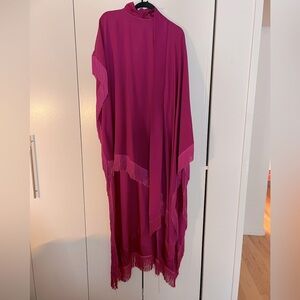 Taller Marmo Fringe Caftan Mini-Dress